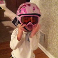 Cute Ski Helmet and Goggles for Girls